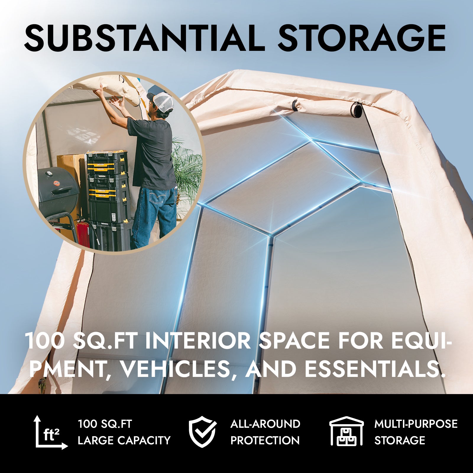 10 ft. x 10 ft. Portable Garage