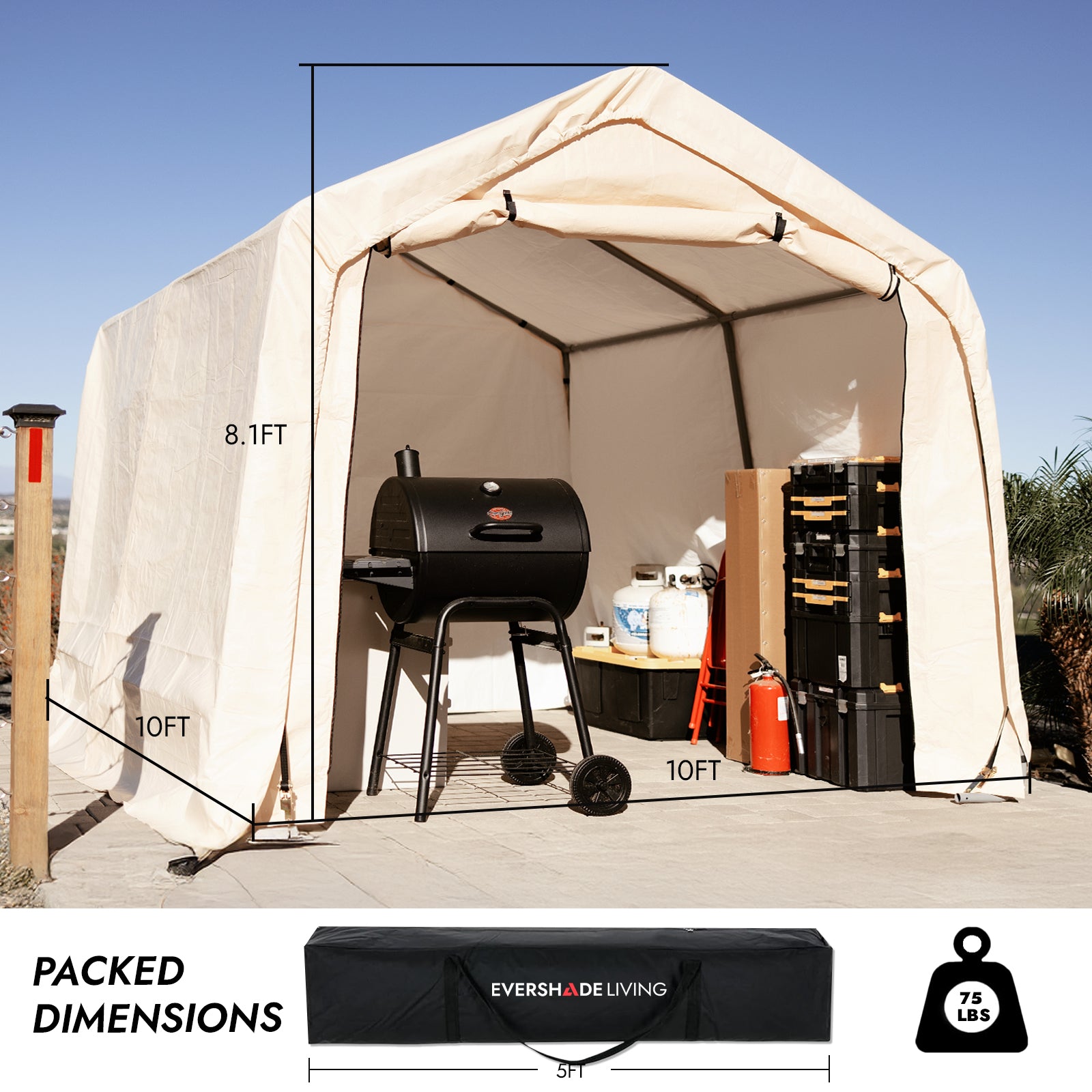 10 ft. x 10 ft. Portable Garage