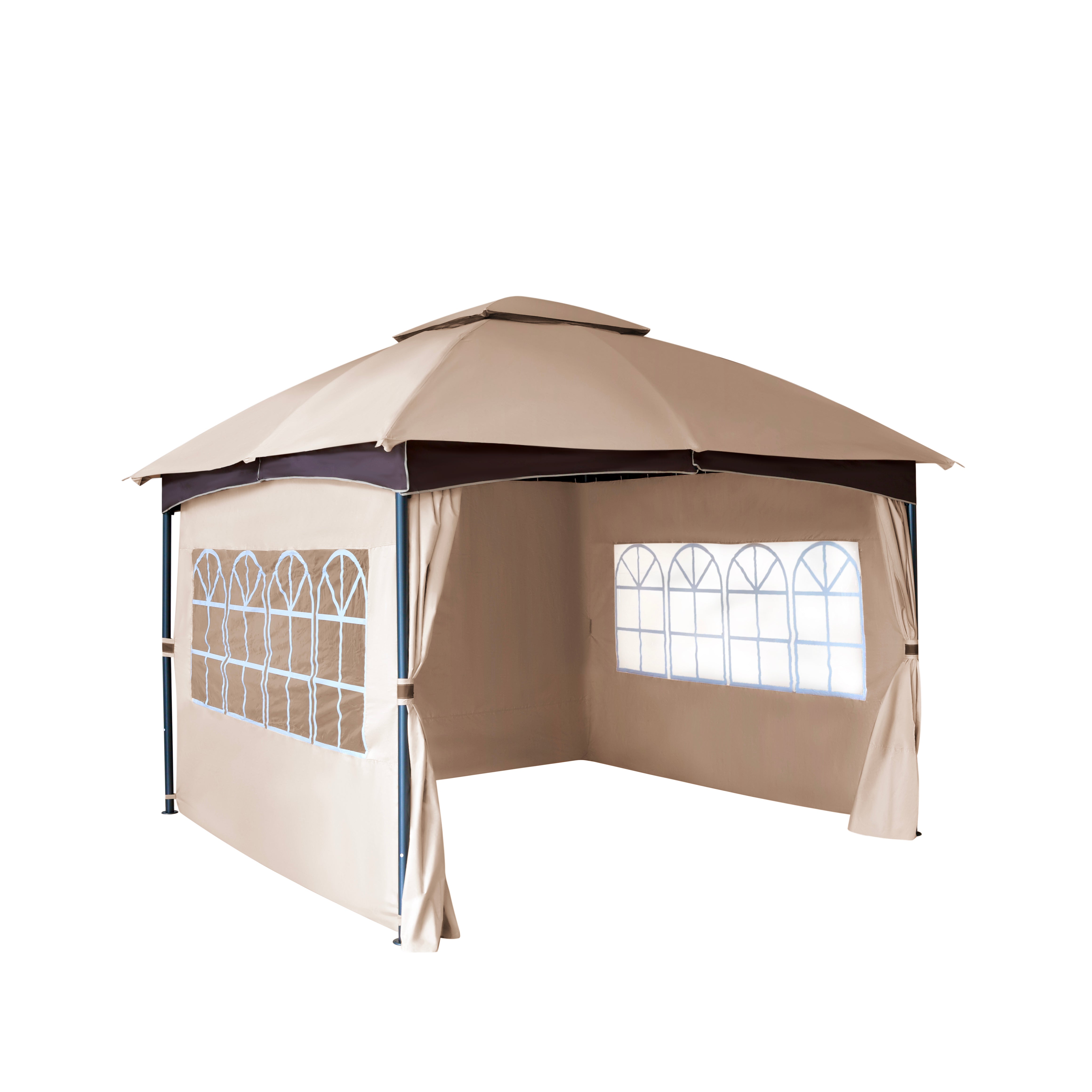 10 ft. x 12 ft. Patio Gazebo with Church Windows & Curtains