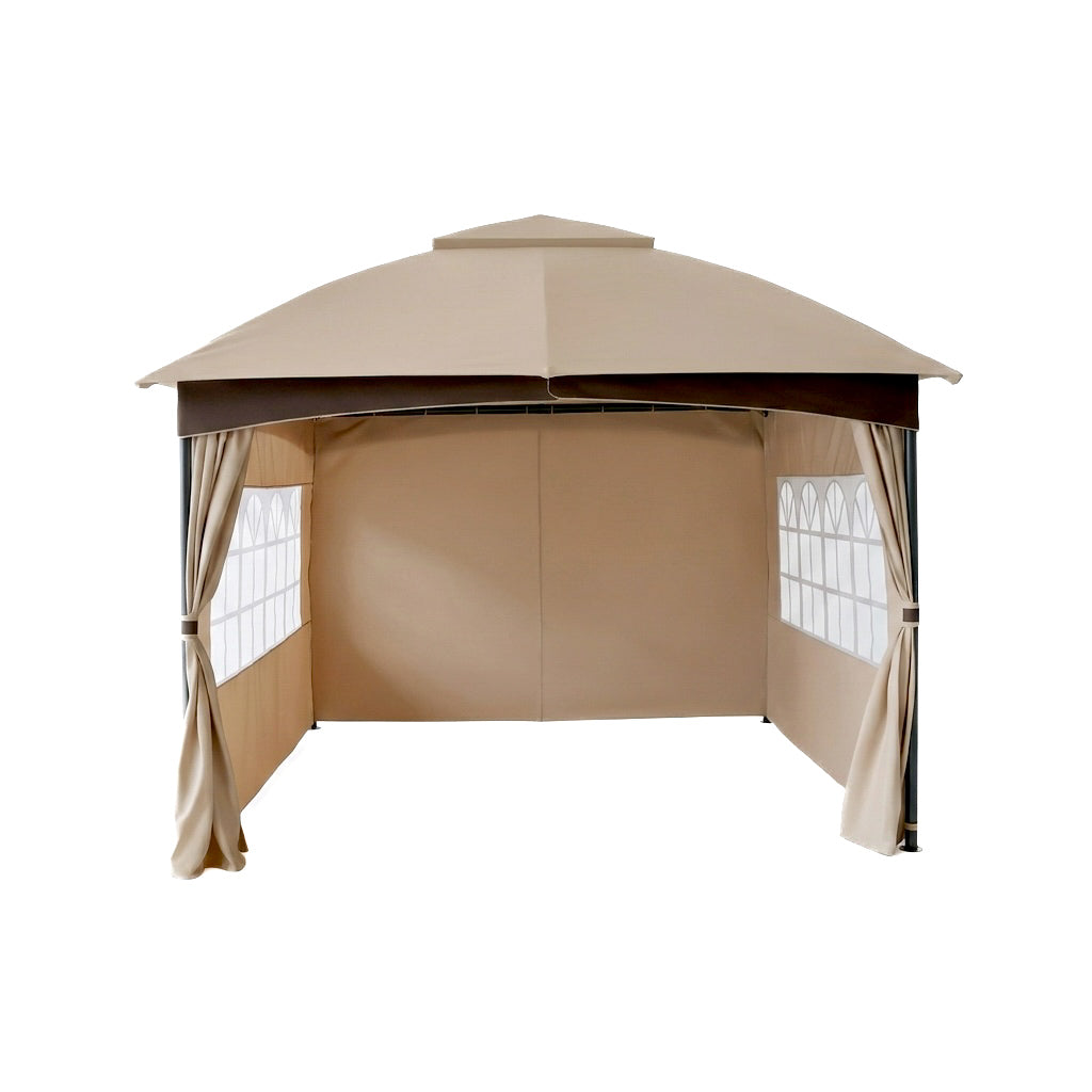10 ft. x 12 ft. Patio Gazebo with Church Windows & Curtains