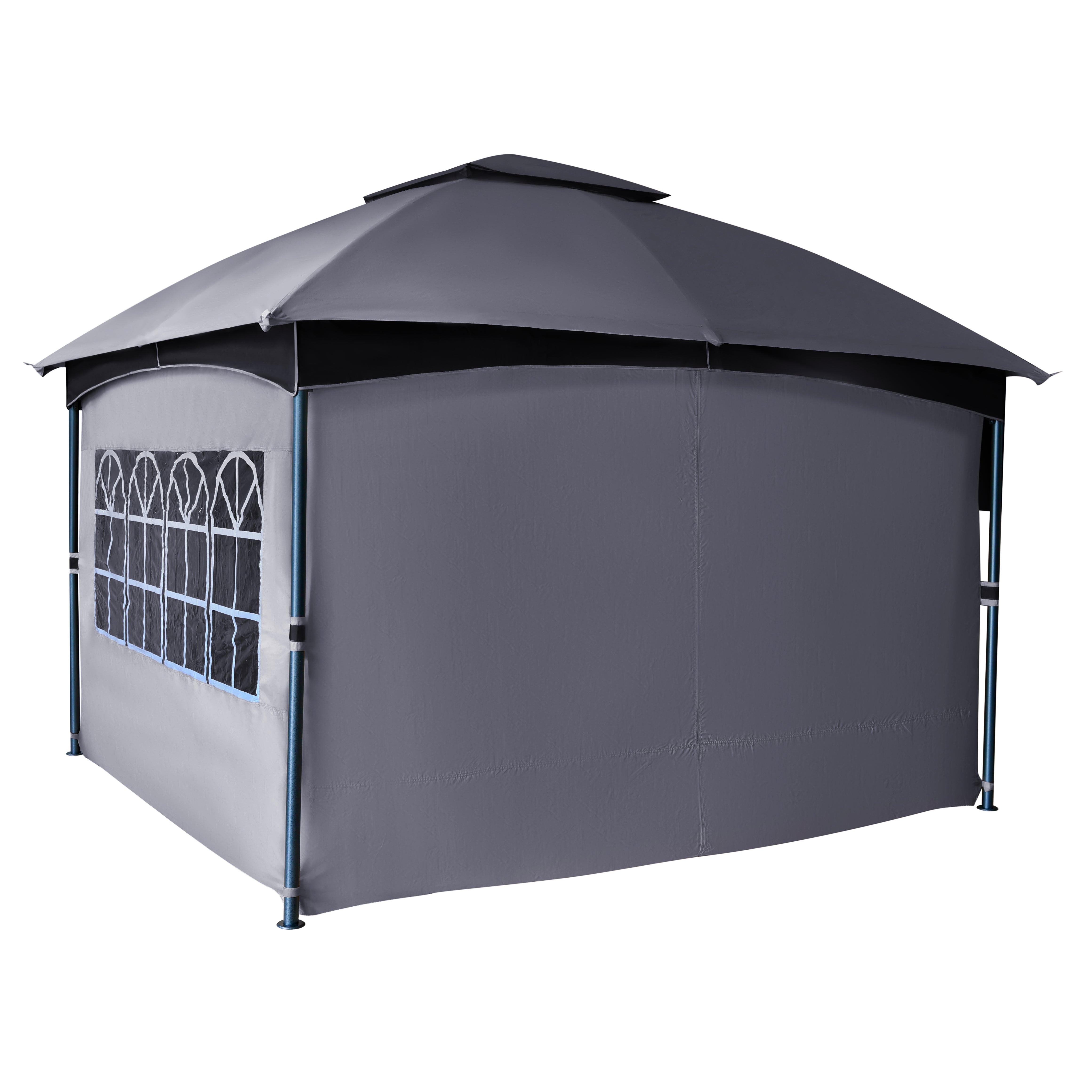 10 ft. x 12 ft. Patio Gazebo with Church Windows & Curtains