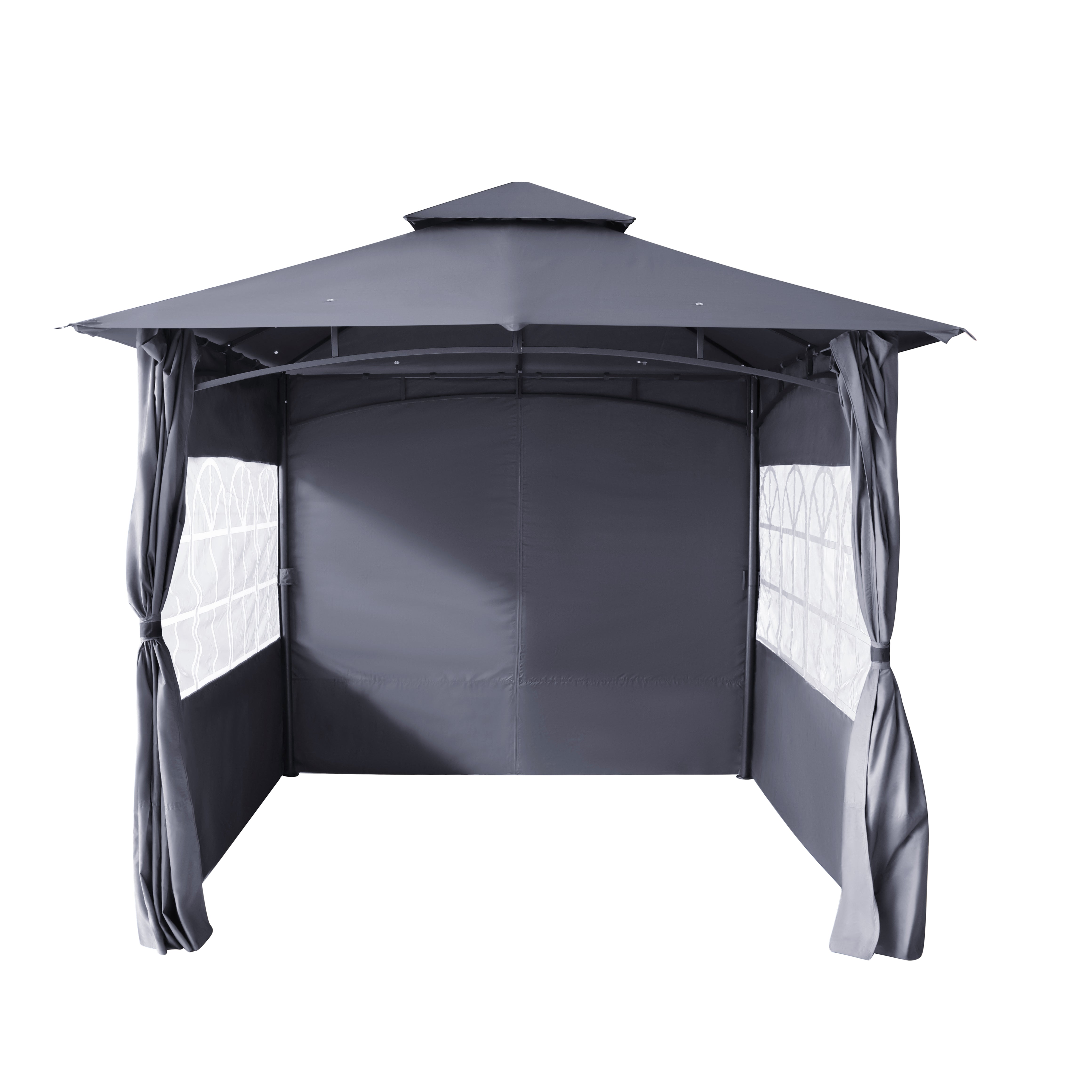 10 ft. x 12 ft. Patio Gazebo with Church Windows & Curtains