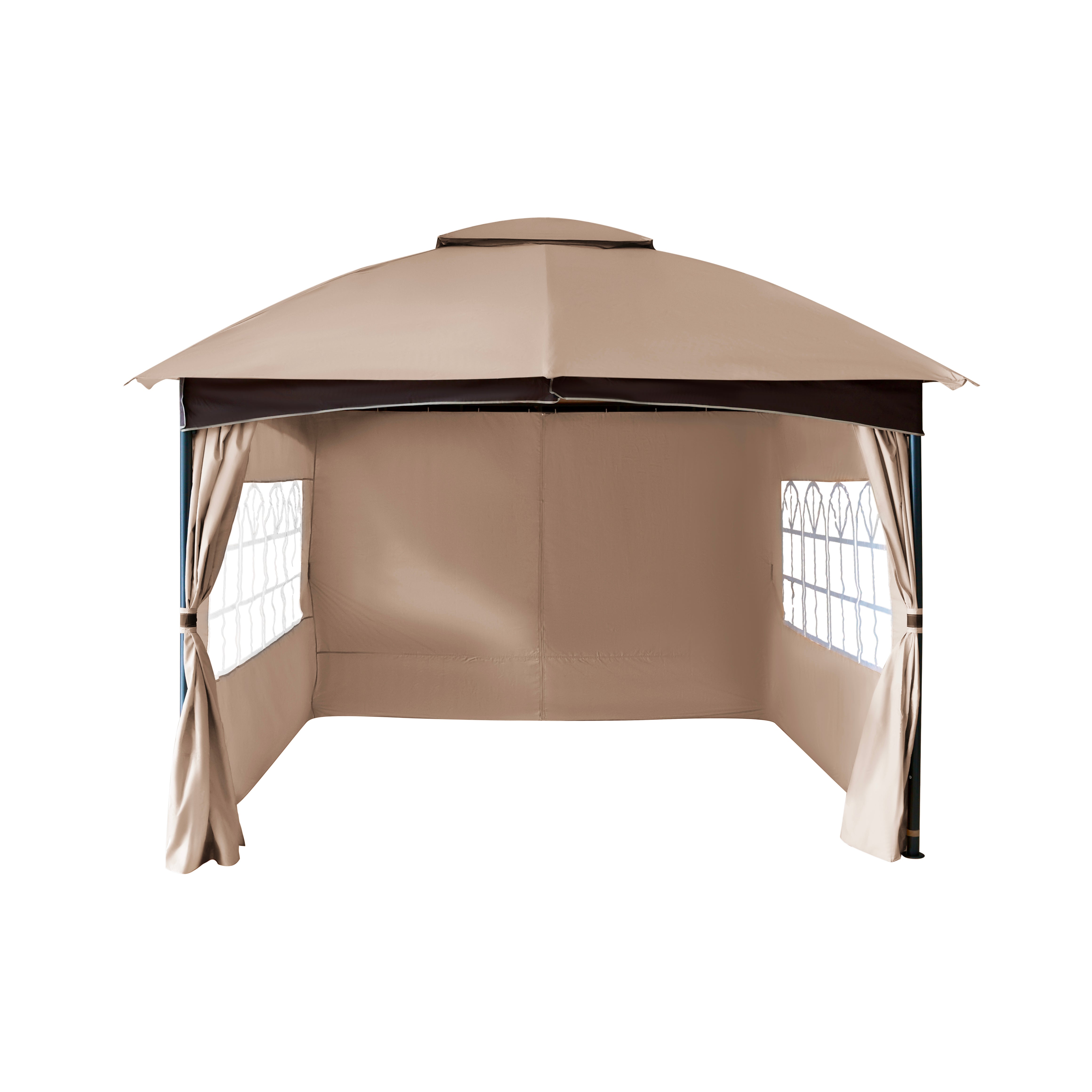 10 ft. x 12 ft. Patio Gazebo with Church Windows & Curtains