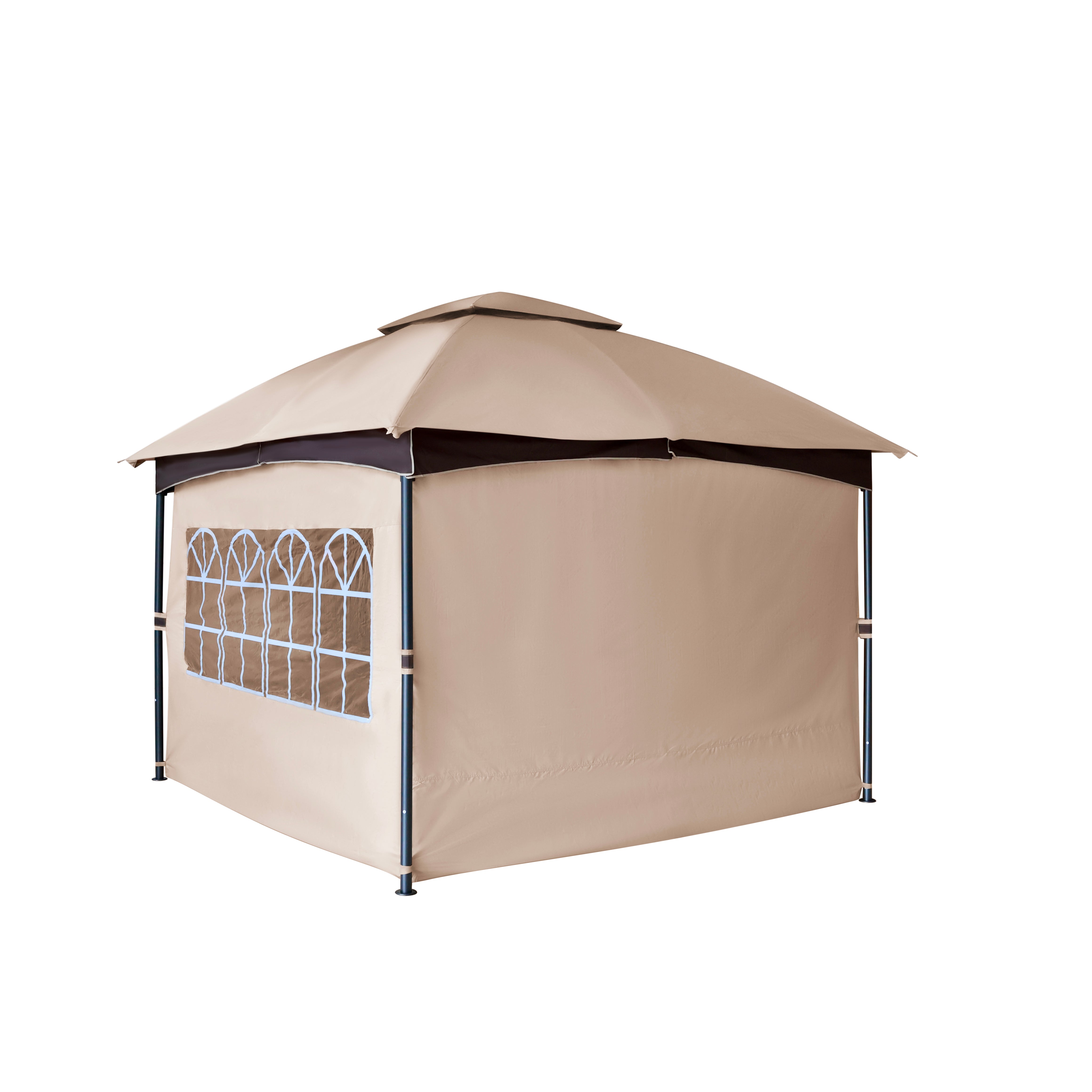 10 ft. x 12 ft. Patio Gazebo with Church Windows & Curtains