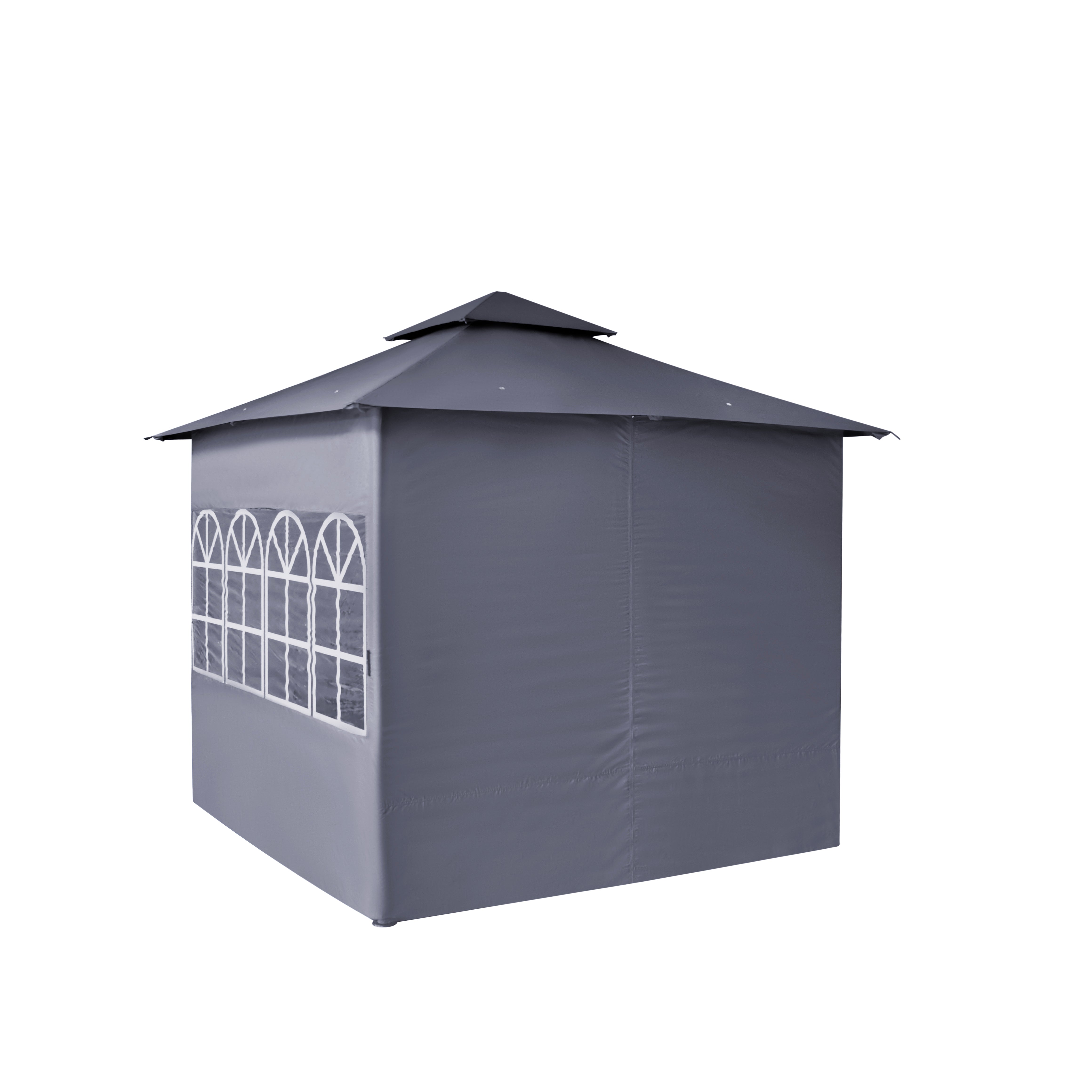 10 ft. x 12 ft. Patio Gazebo with Church Windows & Curtains